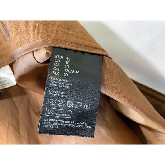 H&M Divided Brown Button-Front Mini Skirt Polyester Womens Size US 10 - Picture 10 of 13